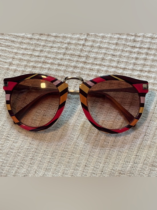 Emilio Pucci Accessories - Emilio Pucci EP25 Multicolor Stripe Acetate Silver Sunglasses Frames Italy